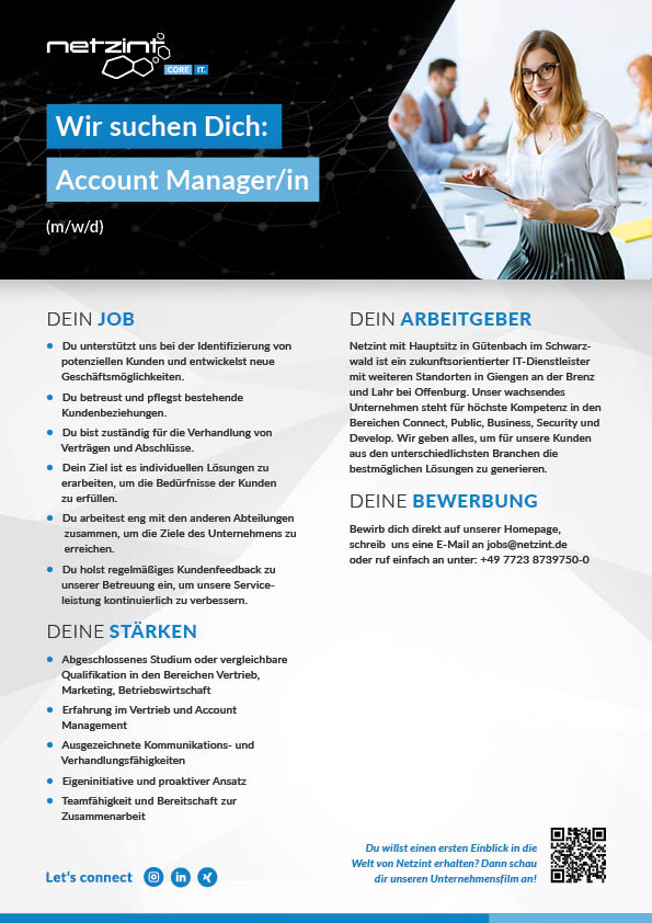 Stellenanzeige Account Manager (m/w/d)
